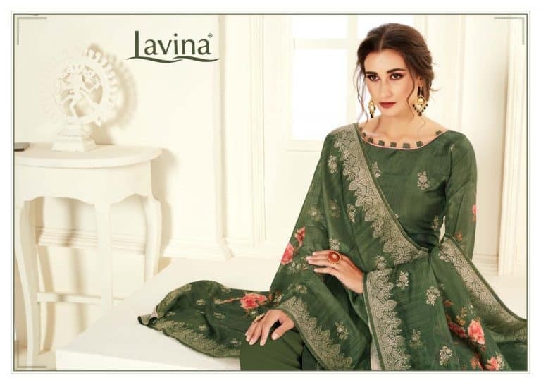 Indian Lavina High Fashionable Embroidery Plus Digital Print Dress ,Dupatta Pure Digital 3 Piece for stylish women.