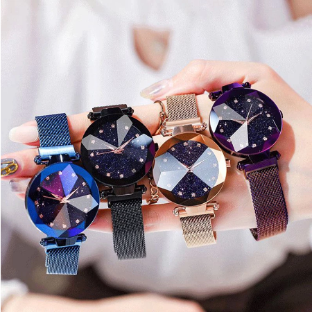 Ladies Magnetic Starry Sky Clock Luxury Women Watches Fashion Diamond Female Quartz Wristwatches Relogio Feminino Zegarek Damski