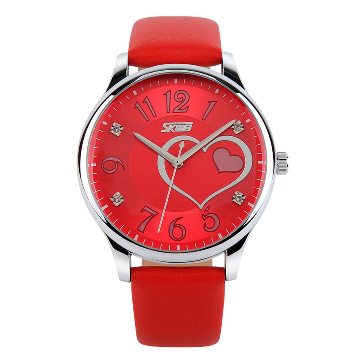 SKMEI 9085RD Leather Quartz Watch for Women