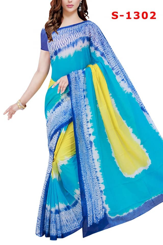 Multicolor Mom Batik Saree with Blouse Piece