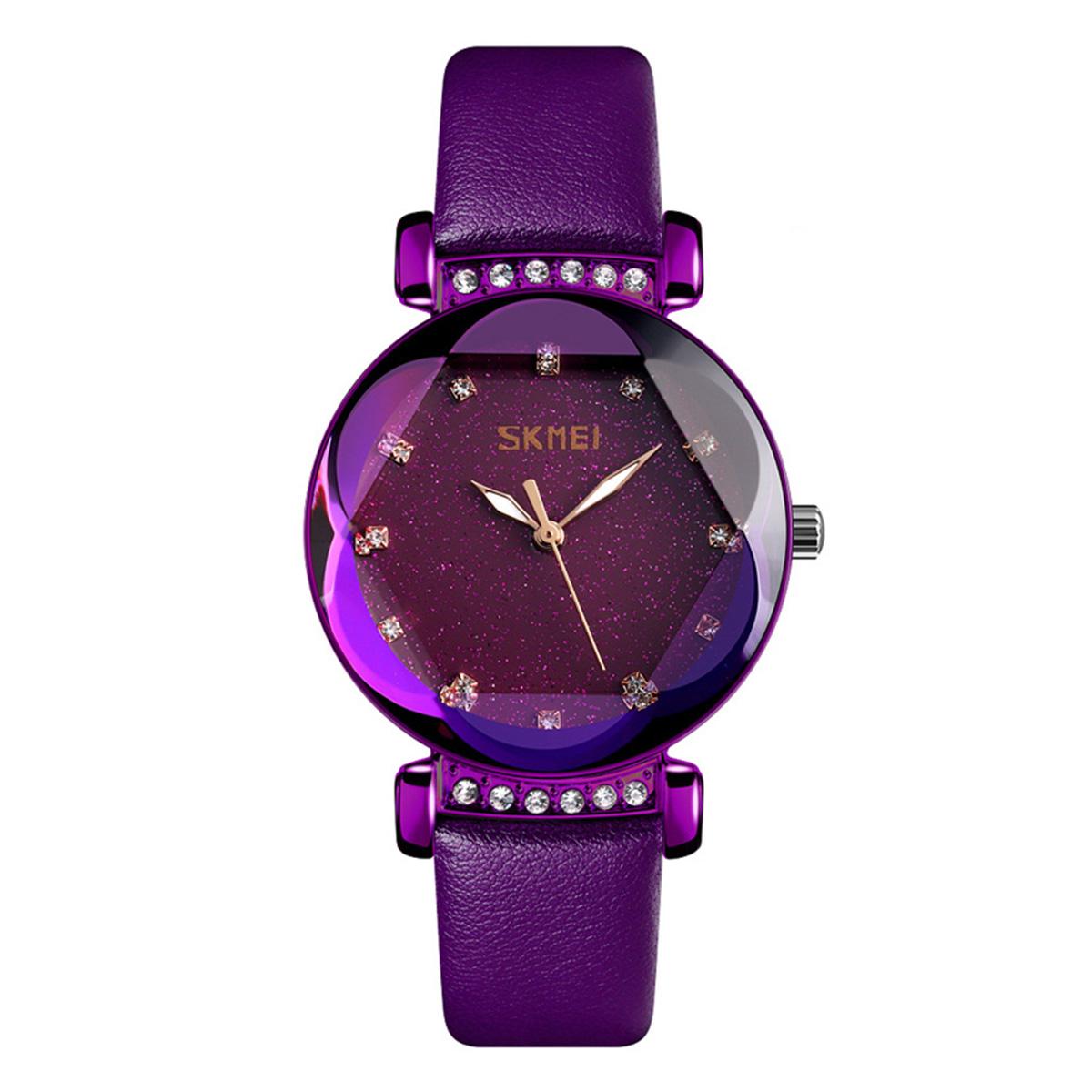 SKMEI 9188CF Leather Quartz Watch for Women