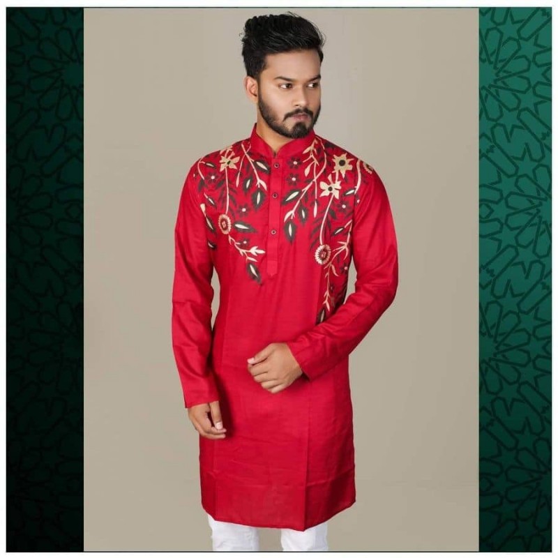 Indian New Stylish  Semi Long Cotton Panjabi for Men