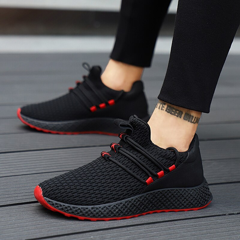 Top Air mesh mesh New Fashionable Sneakers -Black