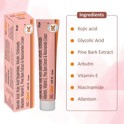 HealNCure NG Glow Cream - Enriched With Kojic Acid &Glycolic 20gm