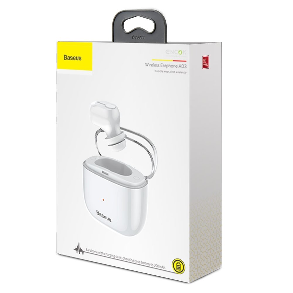 Baseus Encok A03 waterproof mini wireless earphone Bluetooth 5.0 white (NGA03-02)
