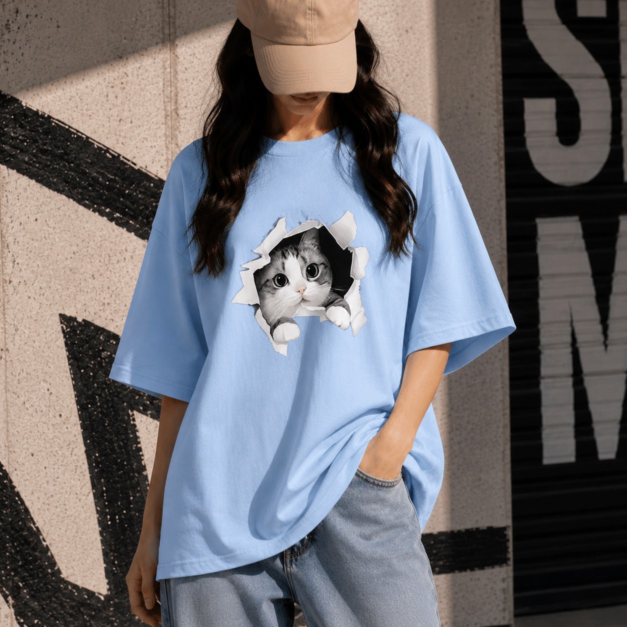 Premium Drop Shoulder T-Shirt for Women |Trendy Print Oversized Tee | Summer Friendly