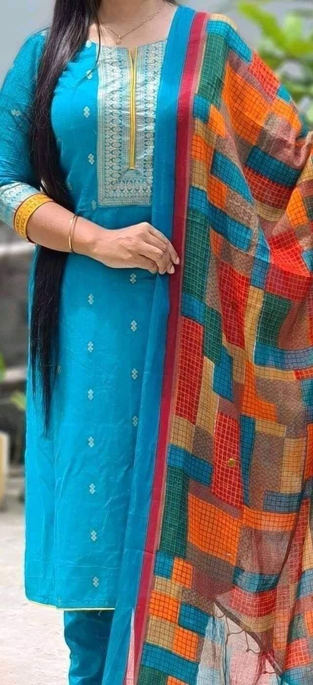 Gujrati and embroidery three piece