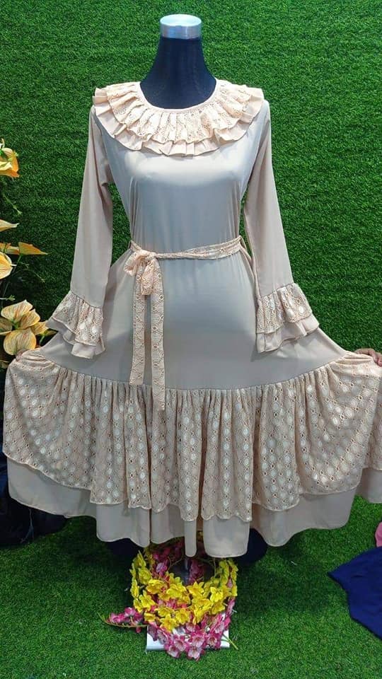 Girls Semi Long Gown-Double body zorjet-hejab