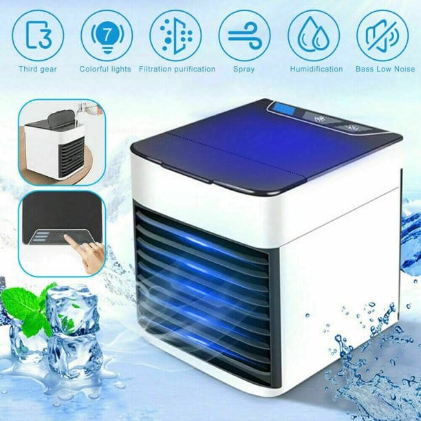 Mini USB Air Cooler Fan Portable Air Conditioner Humidifier Purifier Light Desktop Air Cooler Fan for Office