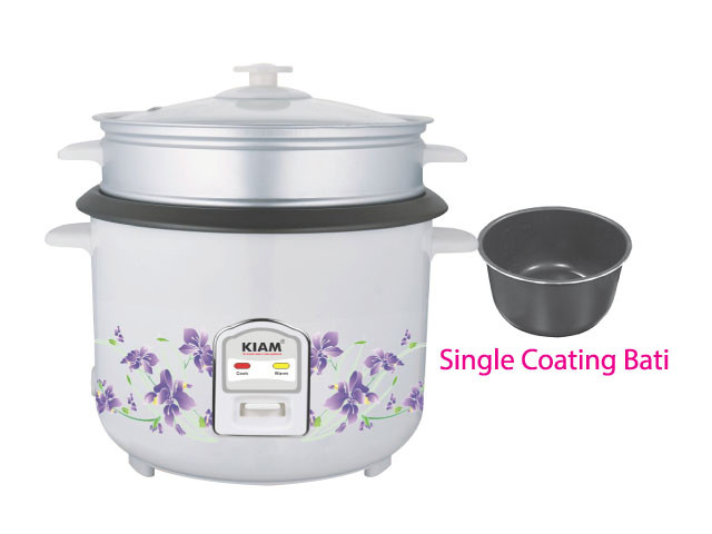 Kiam Rice Cooker Full Body Straight (Glass Lid) 1.8/2.2/2.8 SFB 502-04