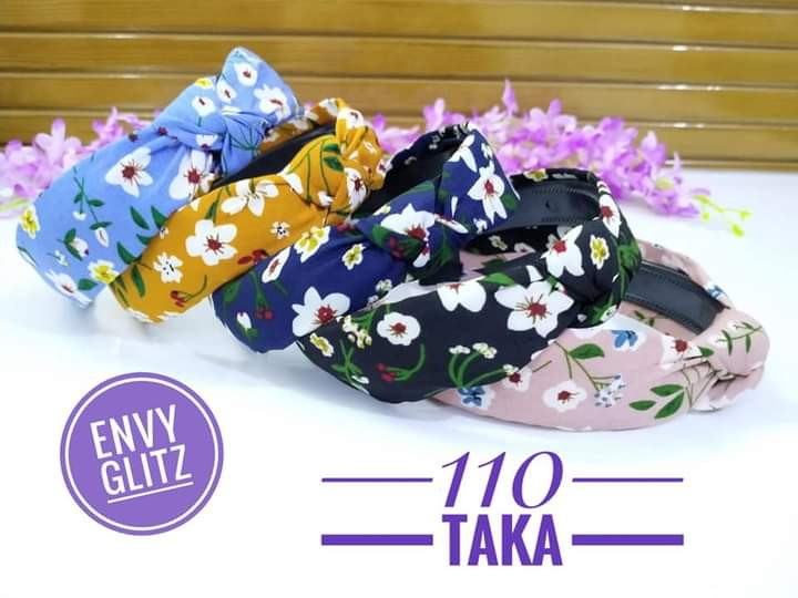 Round Knot Hair band (Floral print)